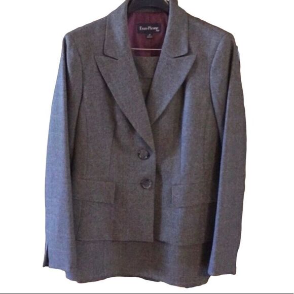 Evan Picone 2-Piece Skirt Set Size 10 Charcoal - Picture 1 of 9